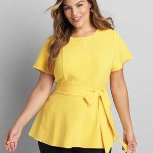 Gold Tie-Waist Top Plus Size - 24W